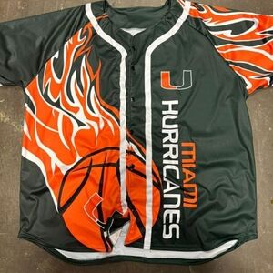 Miami Hurricanes Green and Orange Jersey